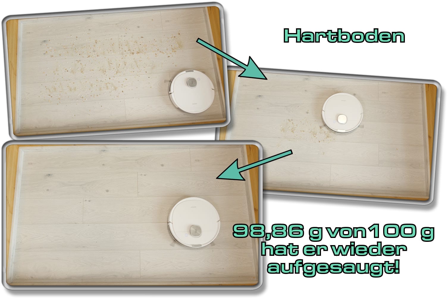 ECOVACS Deebot N10 Plus - In unserem Saugleistungstest hat der Saugroboter ein Spitzenergebnis auf Hartboden abgeliefert!