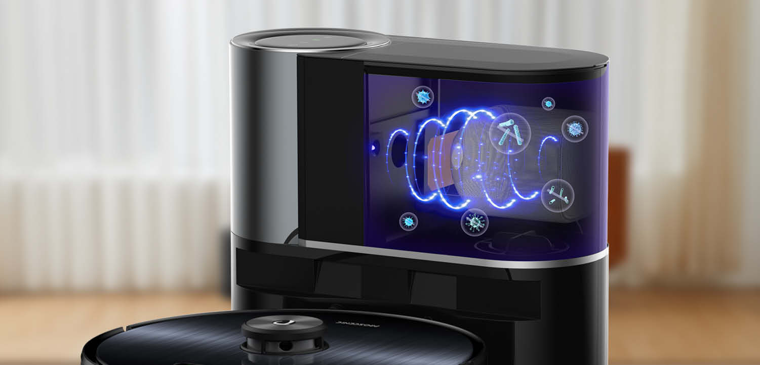 Eine UV Lampe tötet Keime im Inneren