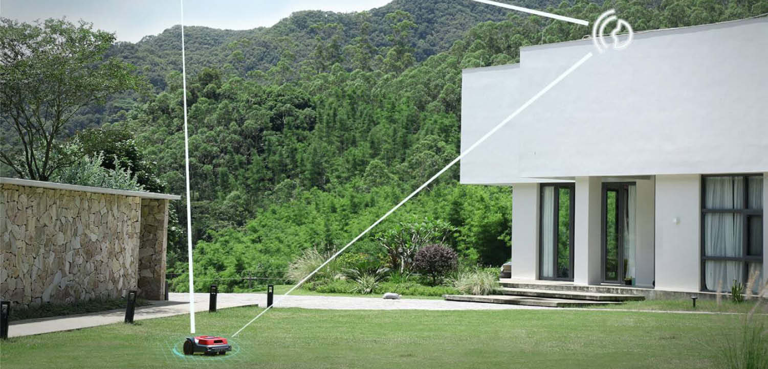 RoboUP Mähroboter - Das Signal zum RTK-Modul über GPS muss konstant bleiben, was nur in offenen Gärten möglich ist