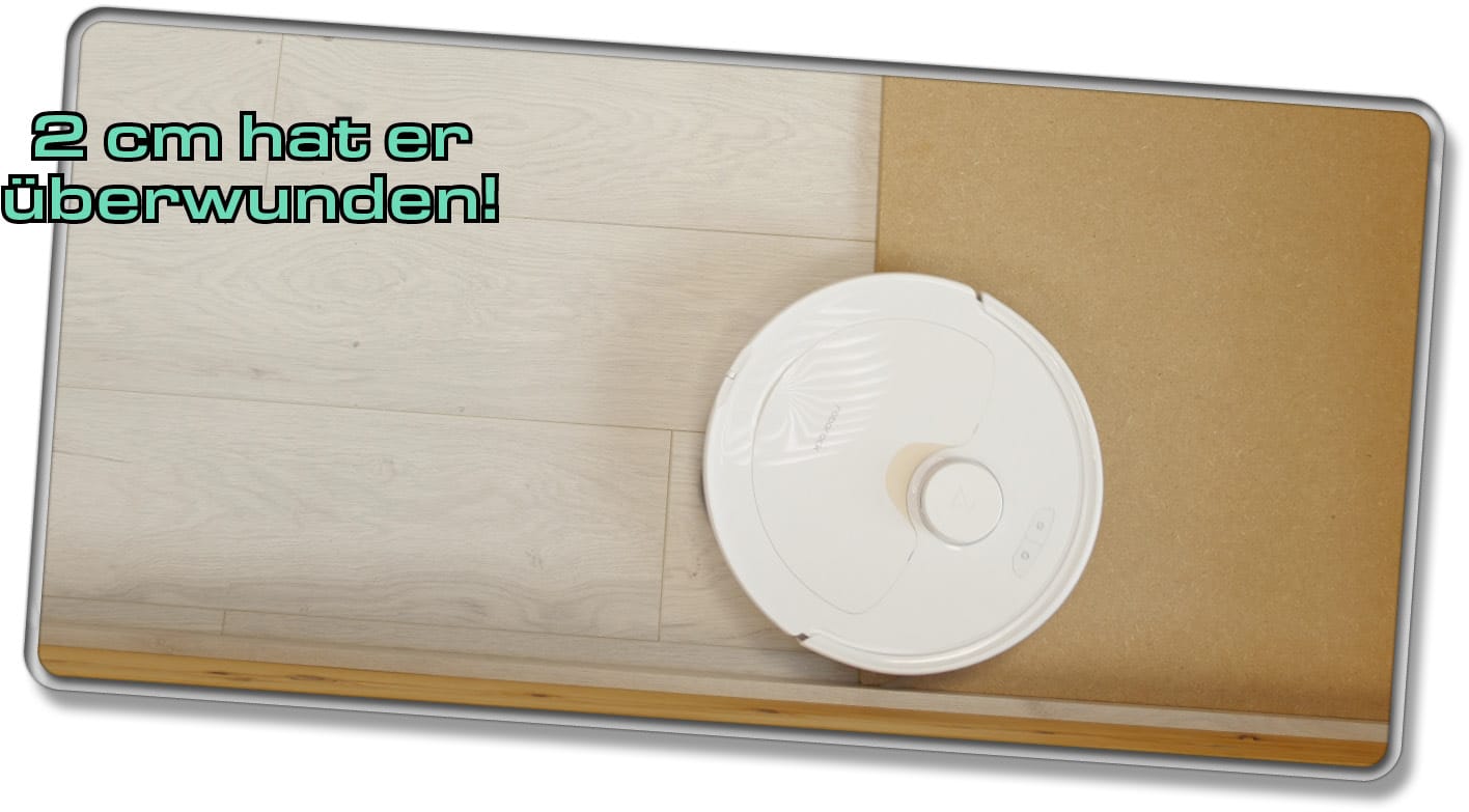 Roborock Q Revo - In unserem Test hat er eine steile Kante von 2 cm überwunden