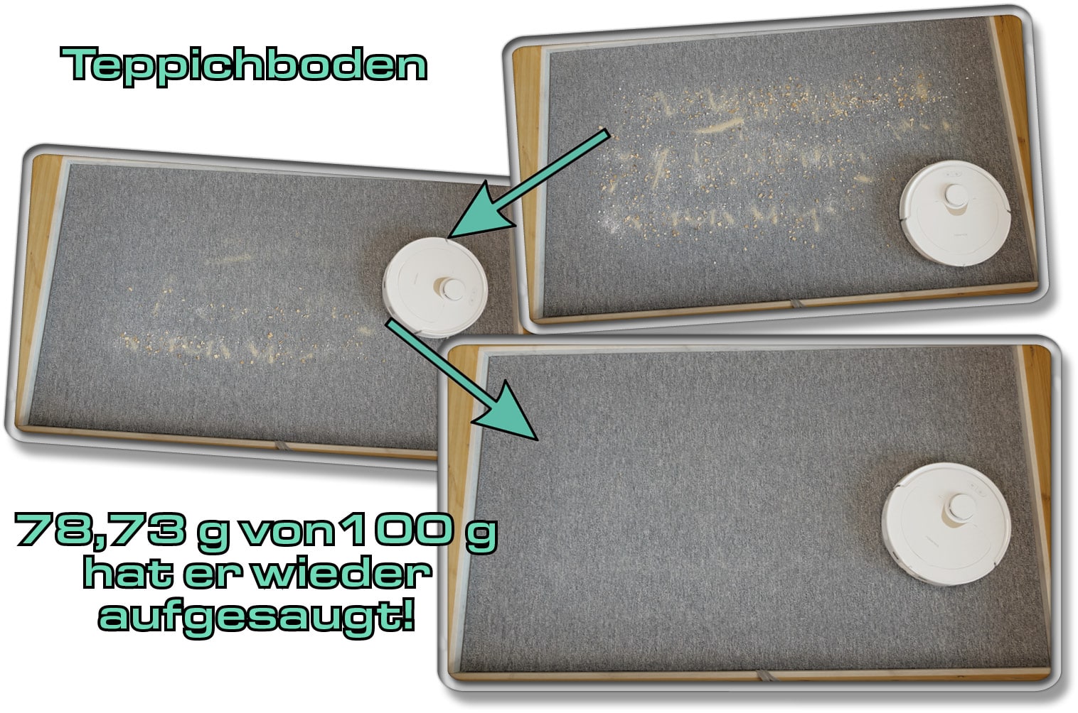 Roborock Q Revo - Unser Saugleistungstest auf Teppichboden