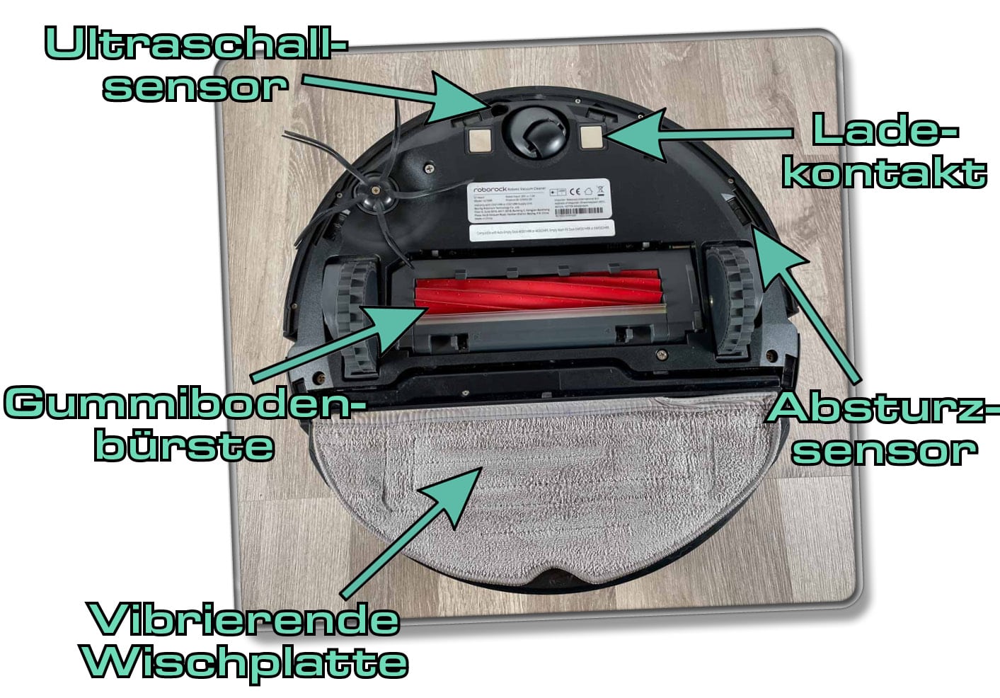 Robrock S7 MaxV Ultra - Das alles gibt es auf der Unterseite des Saugroboters zu entdecken