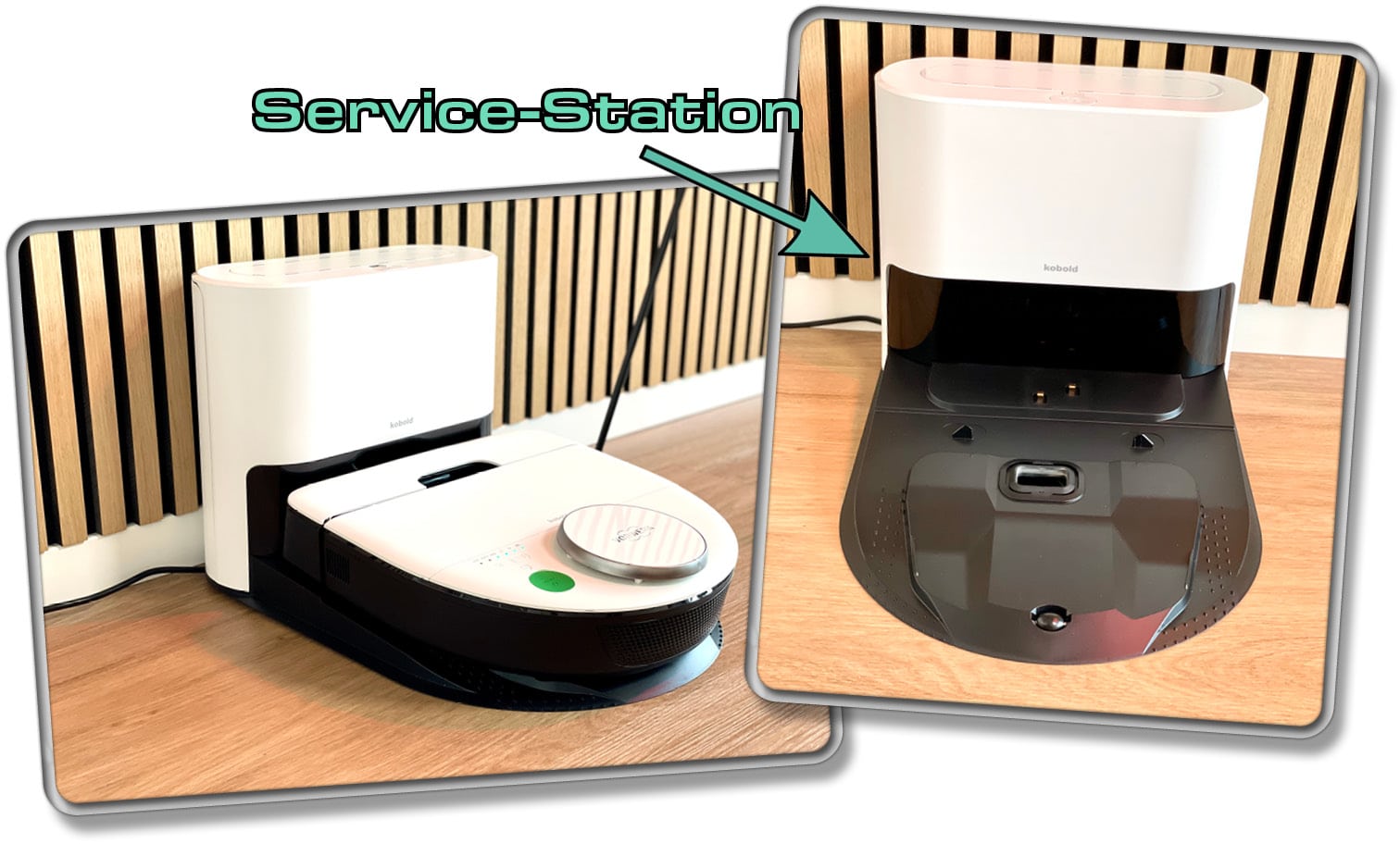 So sieht die praktische Service-Station des Vorwerk Kobold VR7 aus.