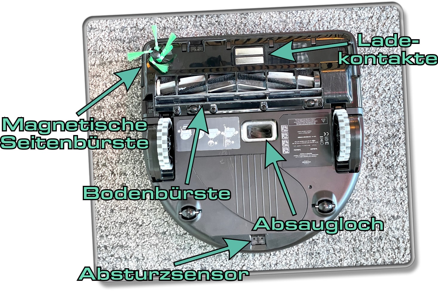 Auf der Unterseite des Kobold VR7 gibt es allerhand zu entdecken.