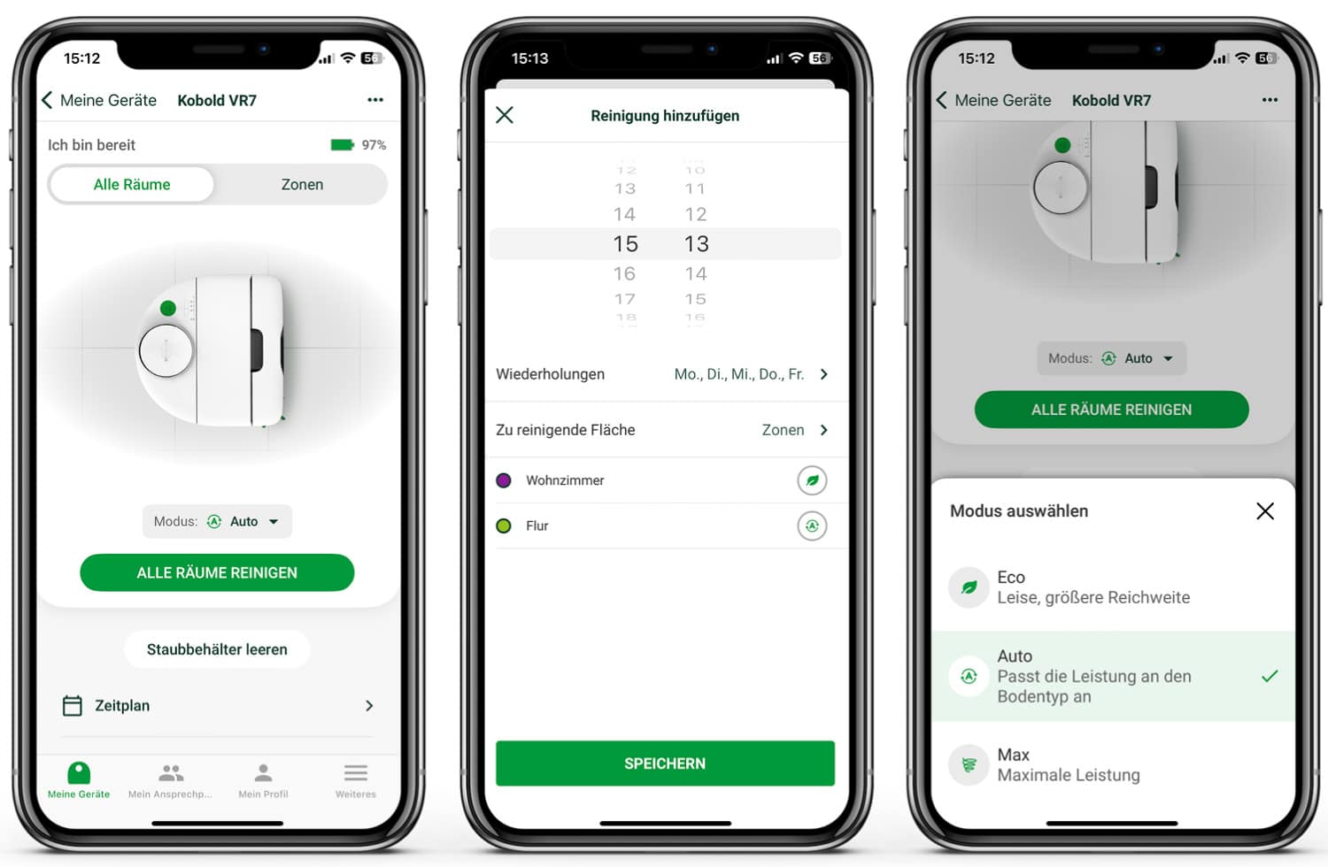Vorwerk Kobold VR7 mit Service-Station - App - Die Startseite