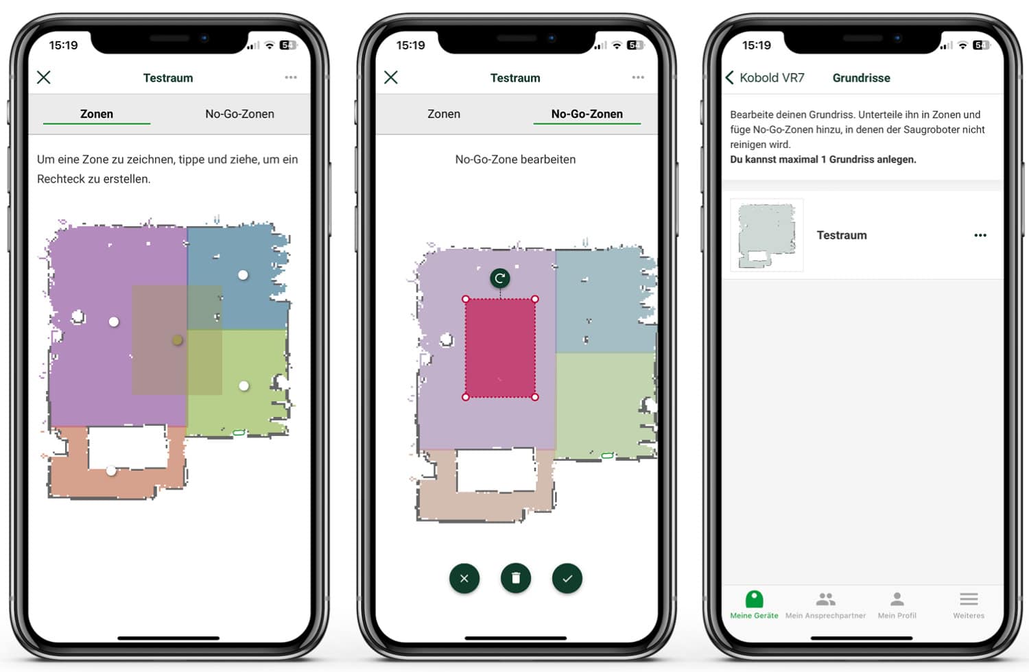 Vorwerk Kobold VR7 mit Service-Station - App - Die Kartenerstellung