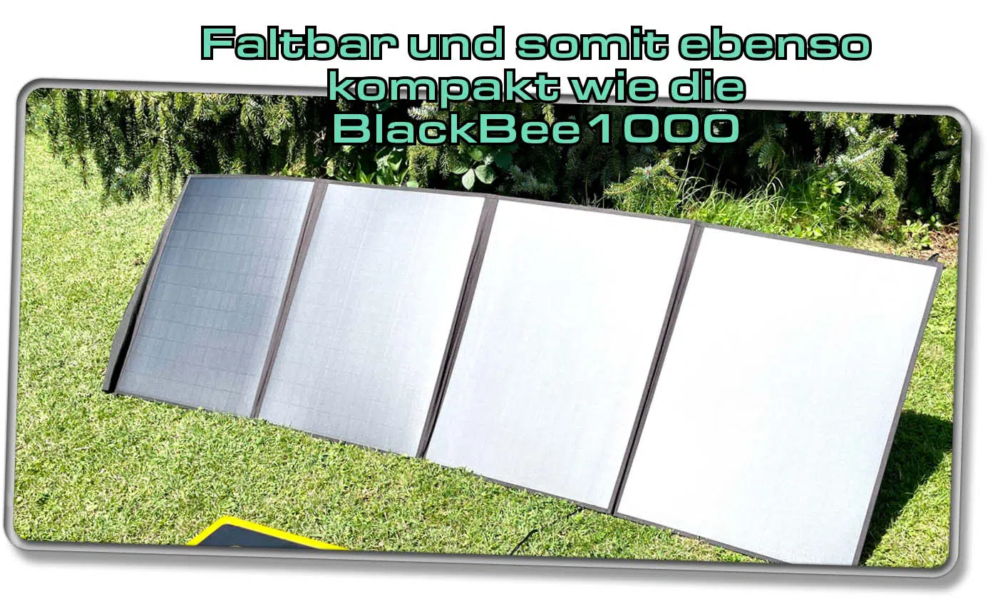 AlphaESS BlackBee1000 - Das Solarpanel ist faltbar und ebenso kompakt wie die PowerStation