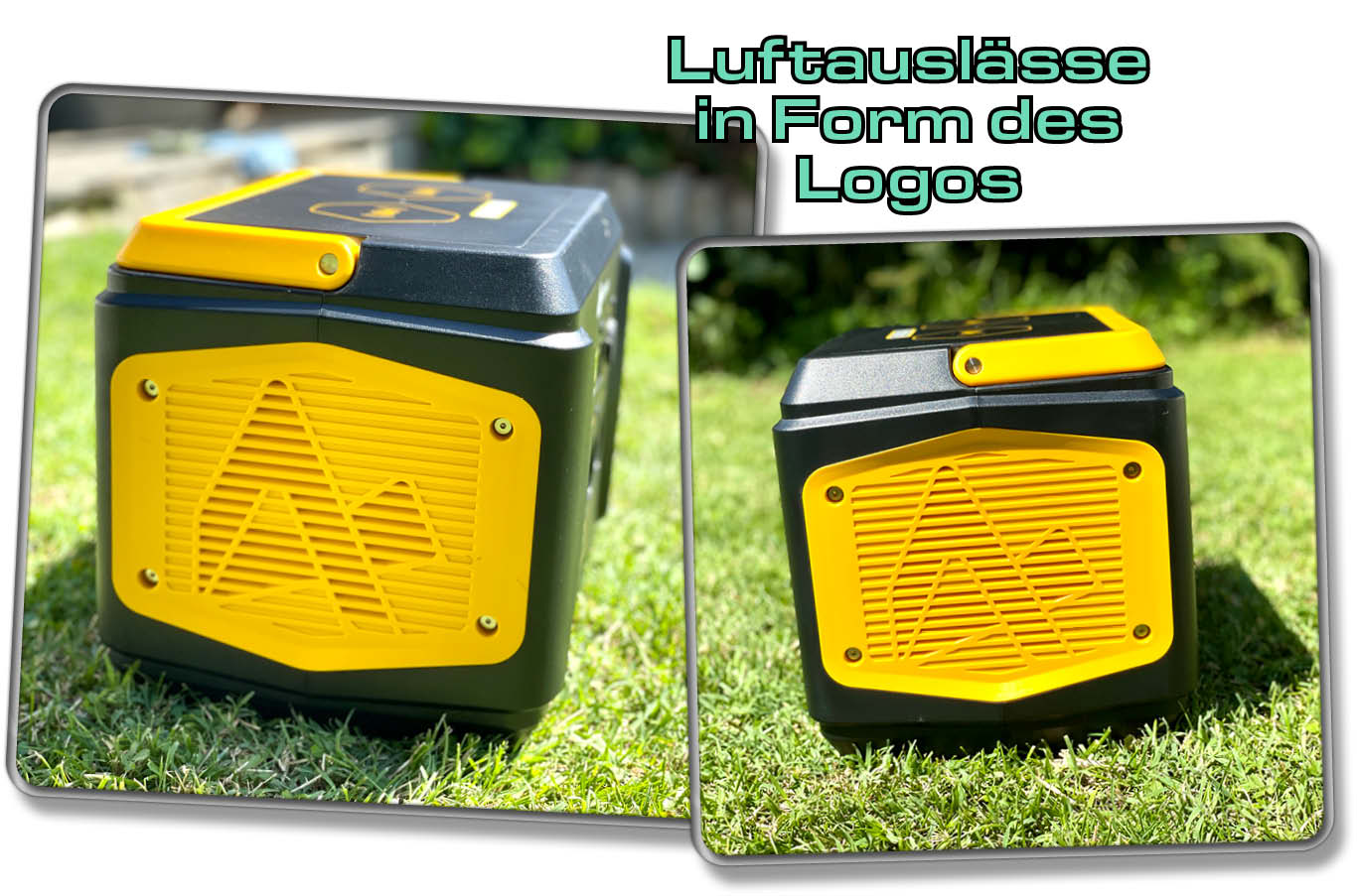 AlphaESS BlackBee1000 - Seitlich befinden sich in Form des Logos die Lüfterauslässe für die Abluft