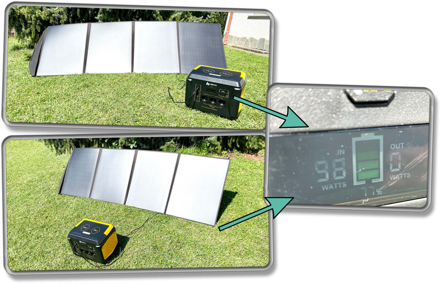 AlphaESS BlackBee1000 - Trotz knallender Sonne bin ich nicht über eine Ladeleistung von 100 Watt gekommen. In seltenen Fällen komme ich auf bis zu 150 Watt