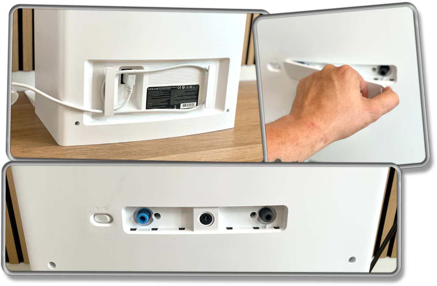 Der Dreame L20 Ultra hat auf der Rückseite einen Wasseranschluss