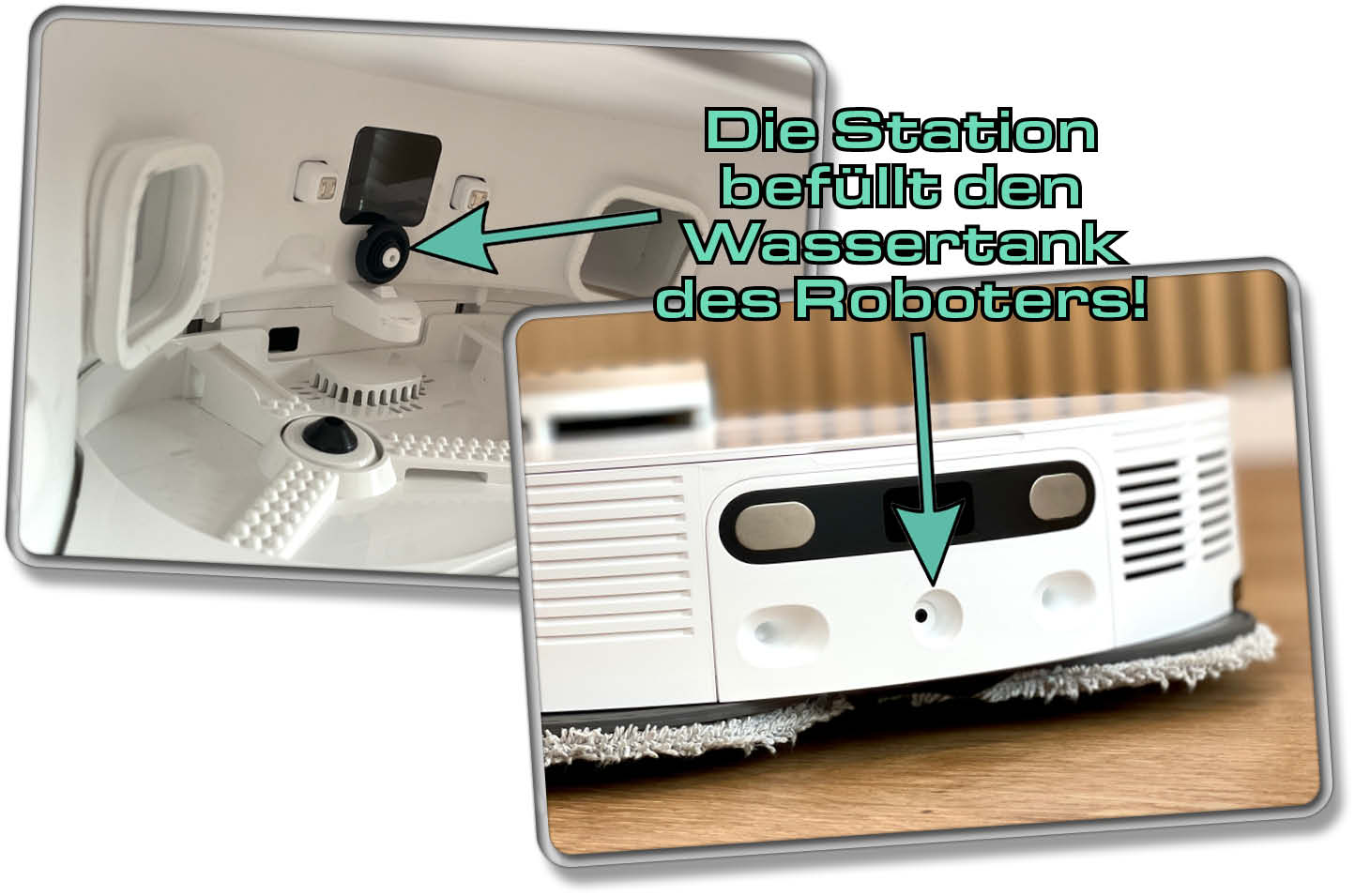 Die Station des Dreme L20 Ultra befüllt automatisch den Wassertank des Saugroboters