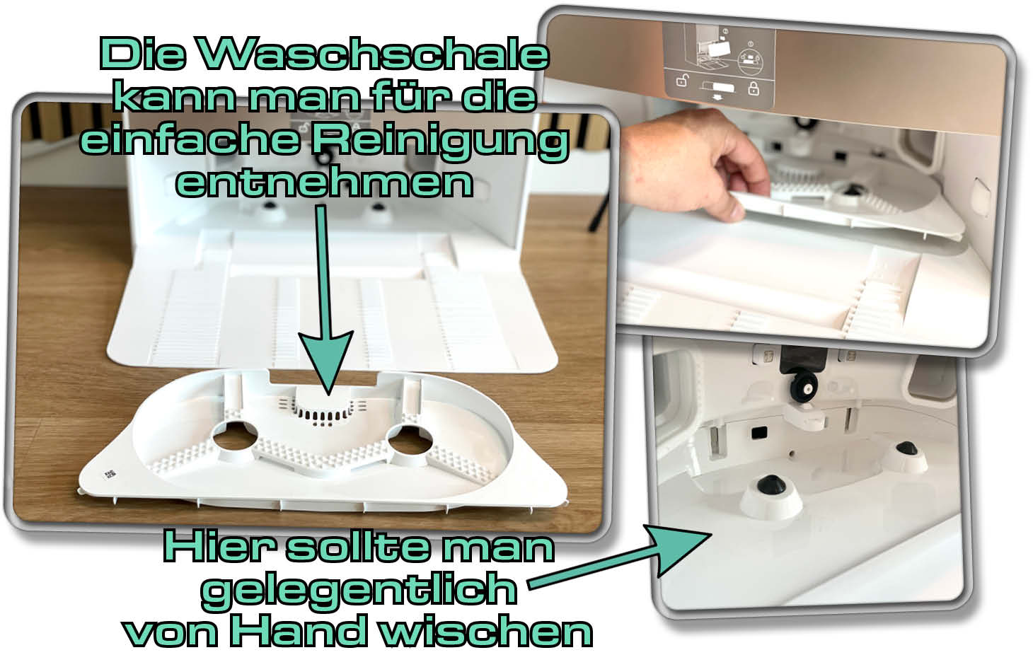 Die Waschschale der Statino des Dreame L20 Ultra kann man vollständig herausnehmen.