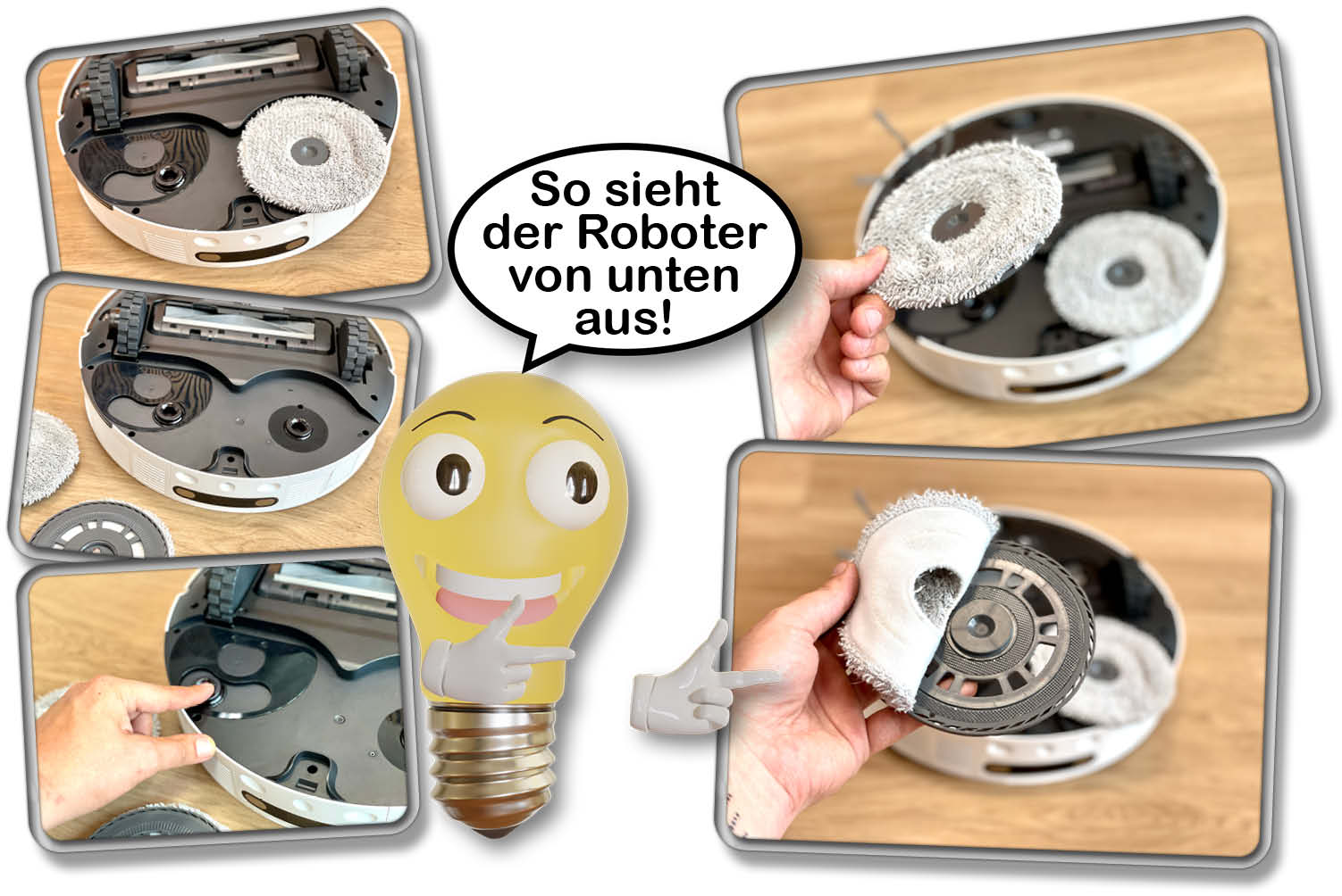 Die rotierenden Wischmopps des Dreame L20 Ultra haften magnetisch und lassen sich ganz einfach ablösen