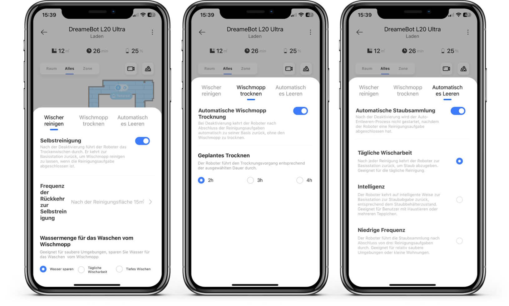 Dreame L20 Ultra - App - Aufgaben der Station
