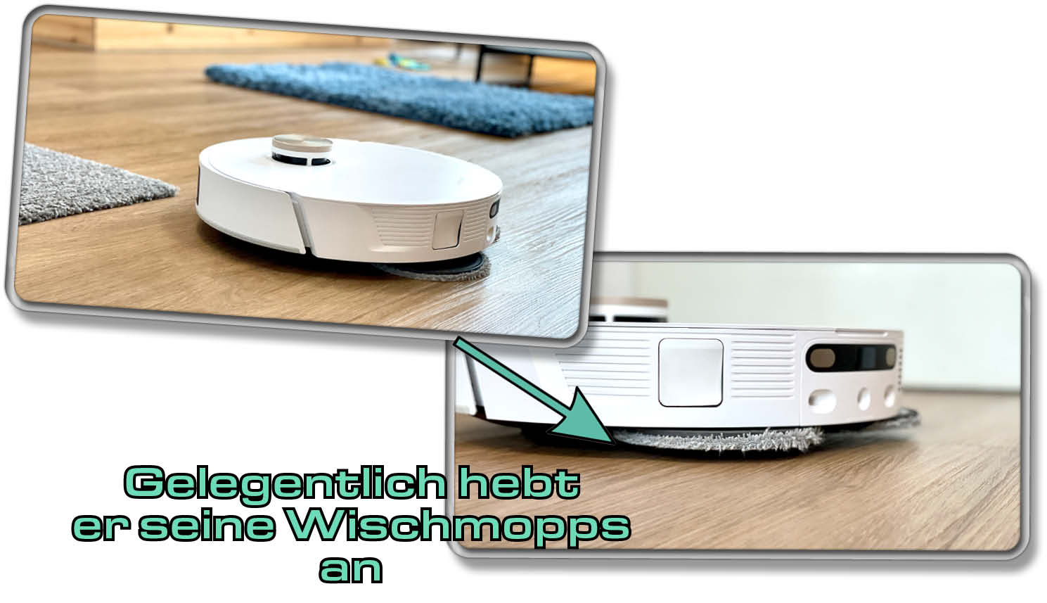 Dreame L20 Ultra - Der Saugroboter kann seine Wischmopps anheben, anstatt zurück in der Station zu lassen.
