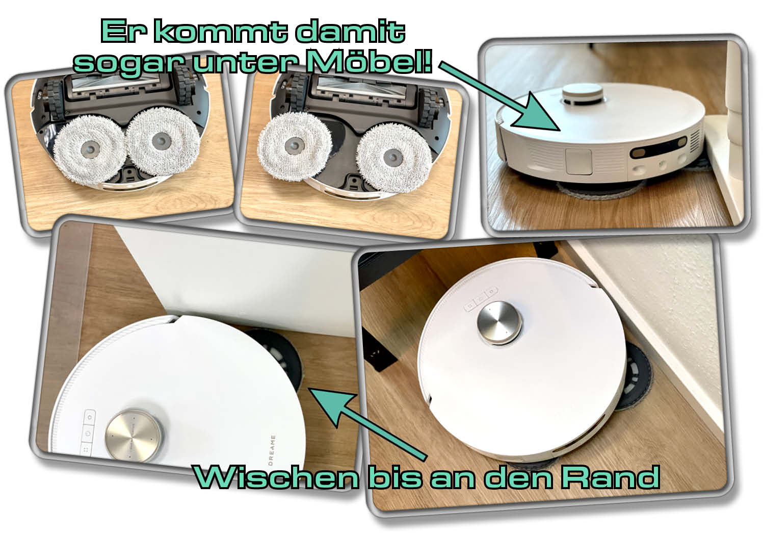 Dreame L20 Ultra - Die spannende Randwischfunktion hat dank ausfarbarem Wischmopp hervorragend funktioniert im Test