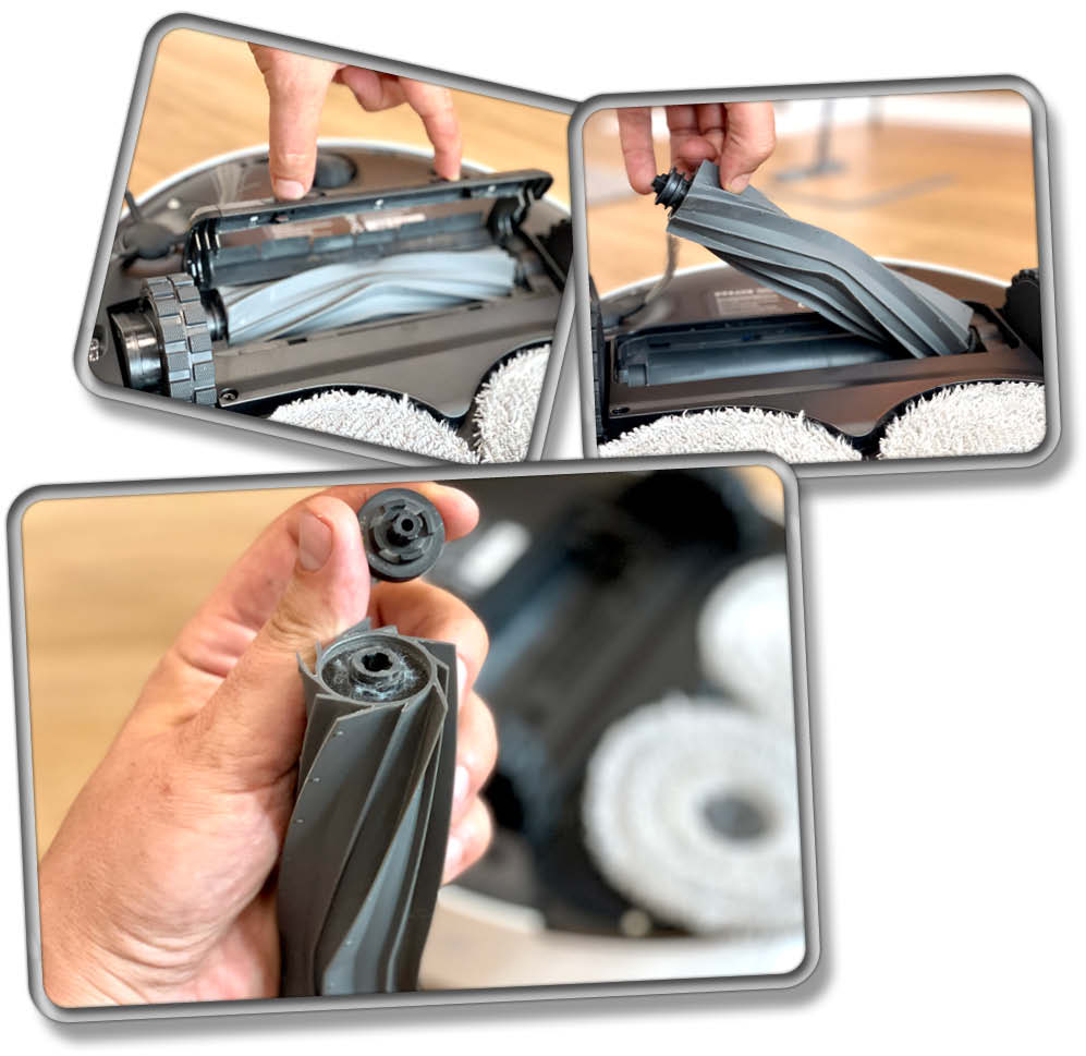 Dreame L20 Ultra - Die vollgummierte Bodenbürste lässt sich für die Reinigung sehr leicht herausnehmen