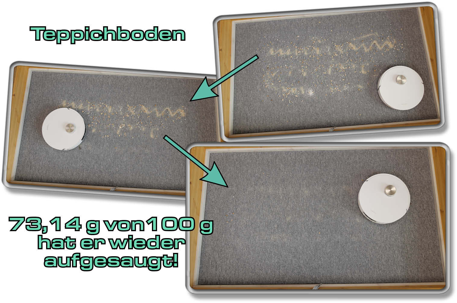 Dreame L20 Ultra - Die von uns gemessene Saugleistung auf Teppichboden