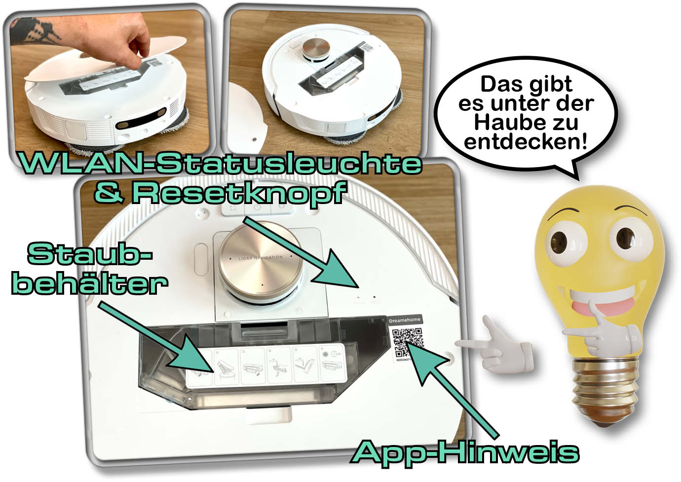 Dreame L20 Ultra - Unter der Haube findet man ein gewohntes Bild