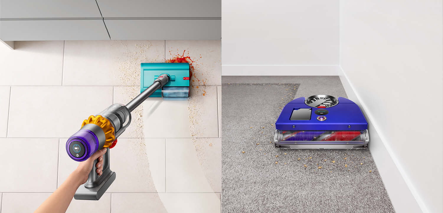 Dyson V15s Detect Submarine und Dyson 360 Vis Nav Saugroboter