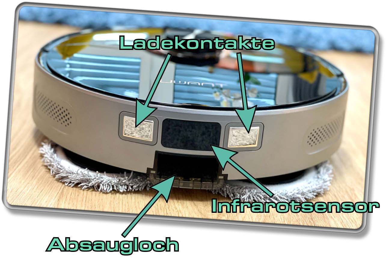 UWANT U200 - Auf der Rückseite sind die Ladekontakte angebracht