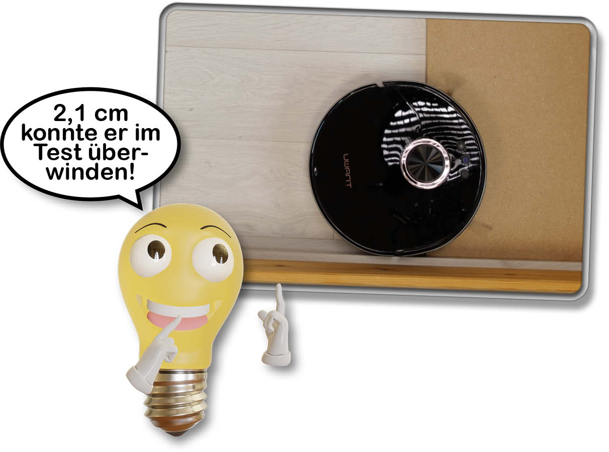 UWANT U200 - Klettern kann er gut! 2,1 cm hat er überwinden können