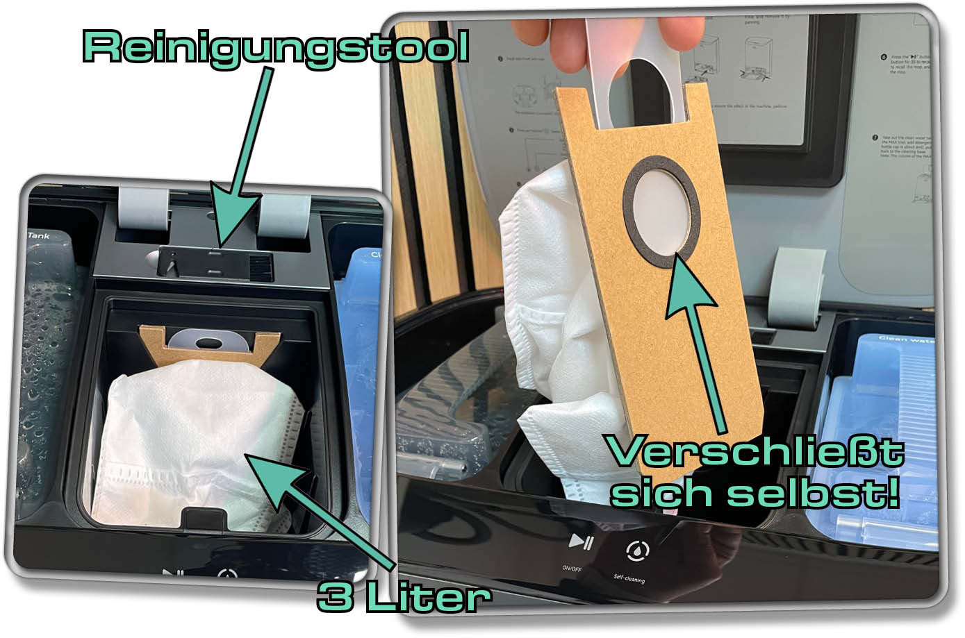 UWANT U200 - Nach jeder Reinigung saugt die Station den Staubbehälter leer