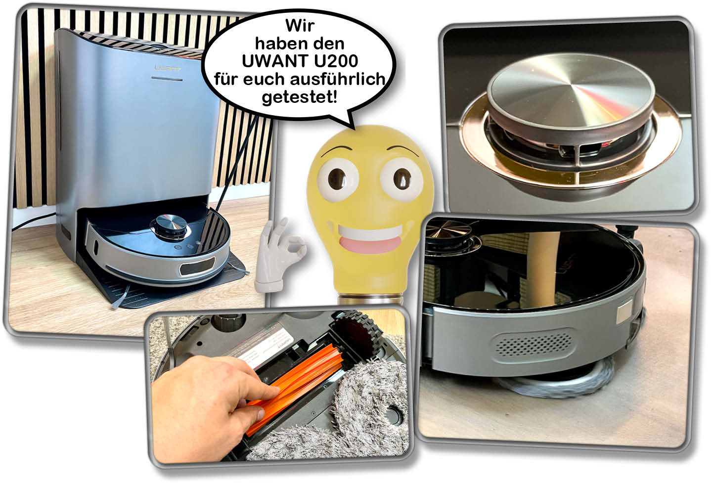 UWANT U200 - Test des günstigen Saugroboters mit Multifunktionsreinigungsstation und rotierenden Wischmopps