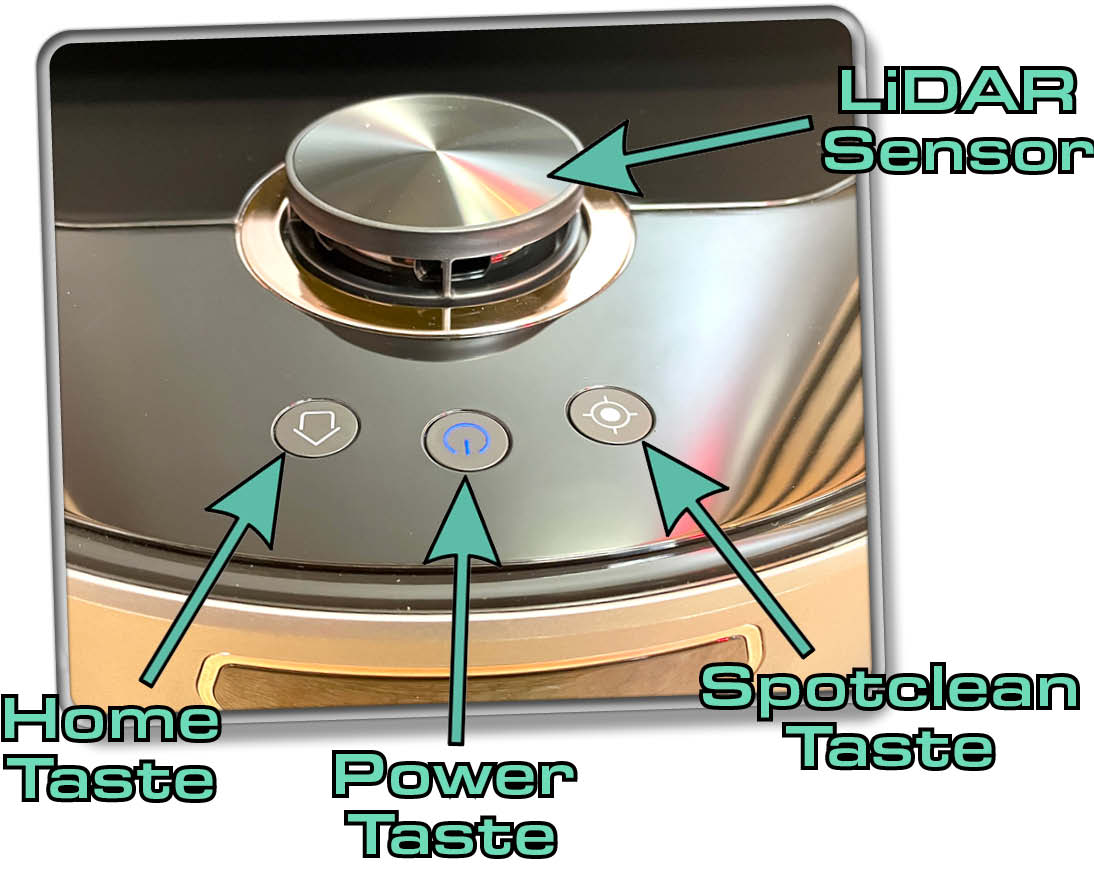 UWANT U200 - Über diese Tasten kann man den Saugroboter manuell steuern