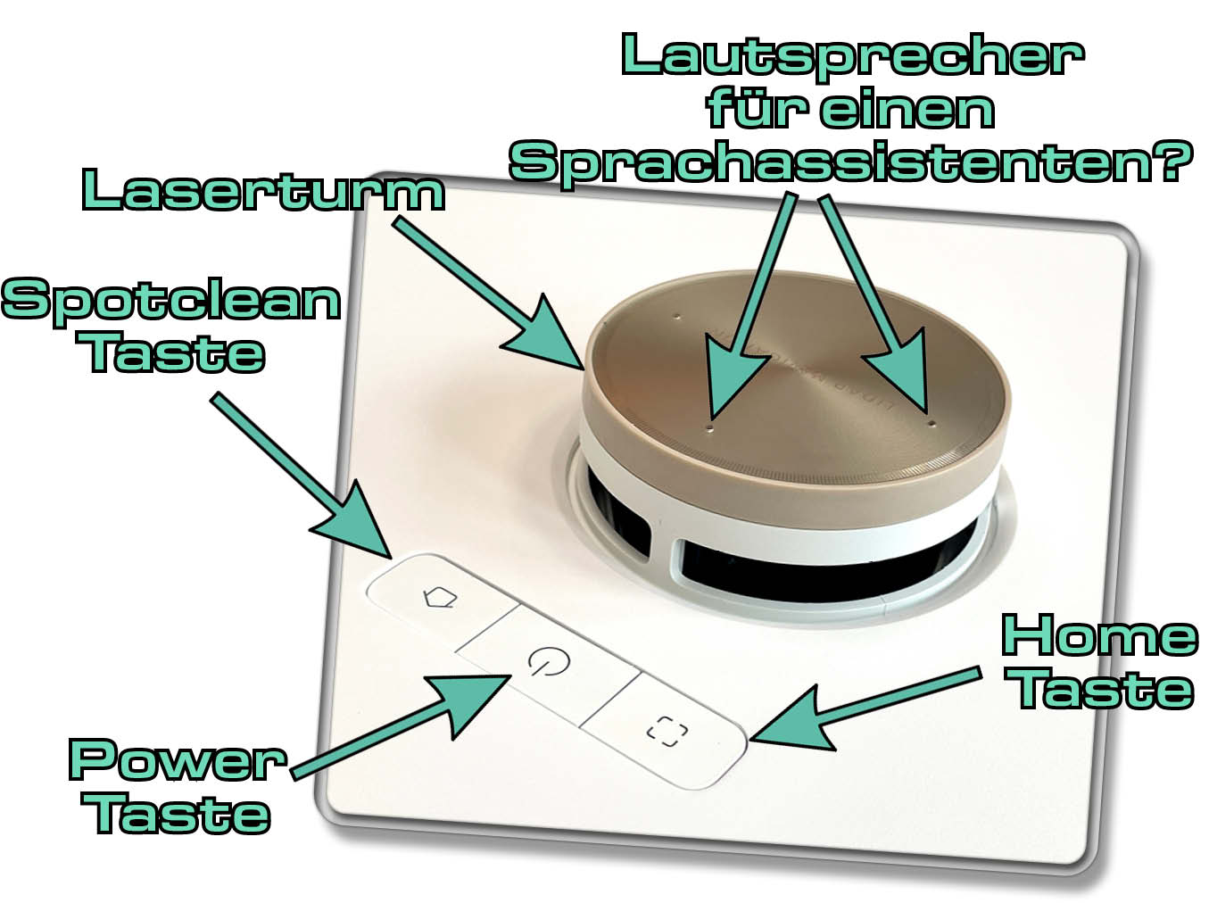 Über diese Tasten wird der Dreame L20 Ultra gesteuert