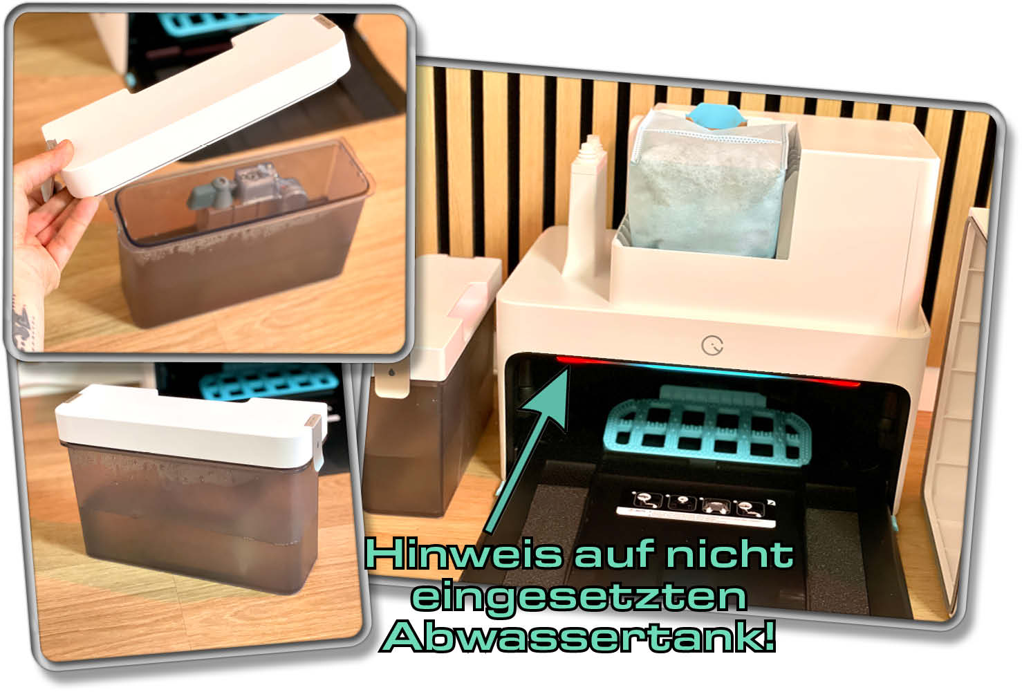 Der Abwassertank der Station sollte regelmäßig geleert werden, um unangenehme Gerüche zu vermeiden