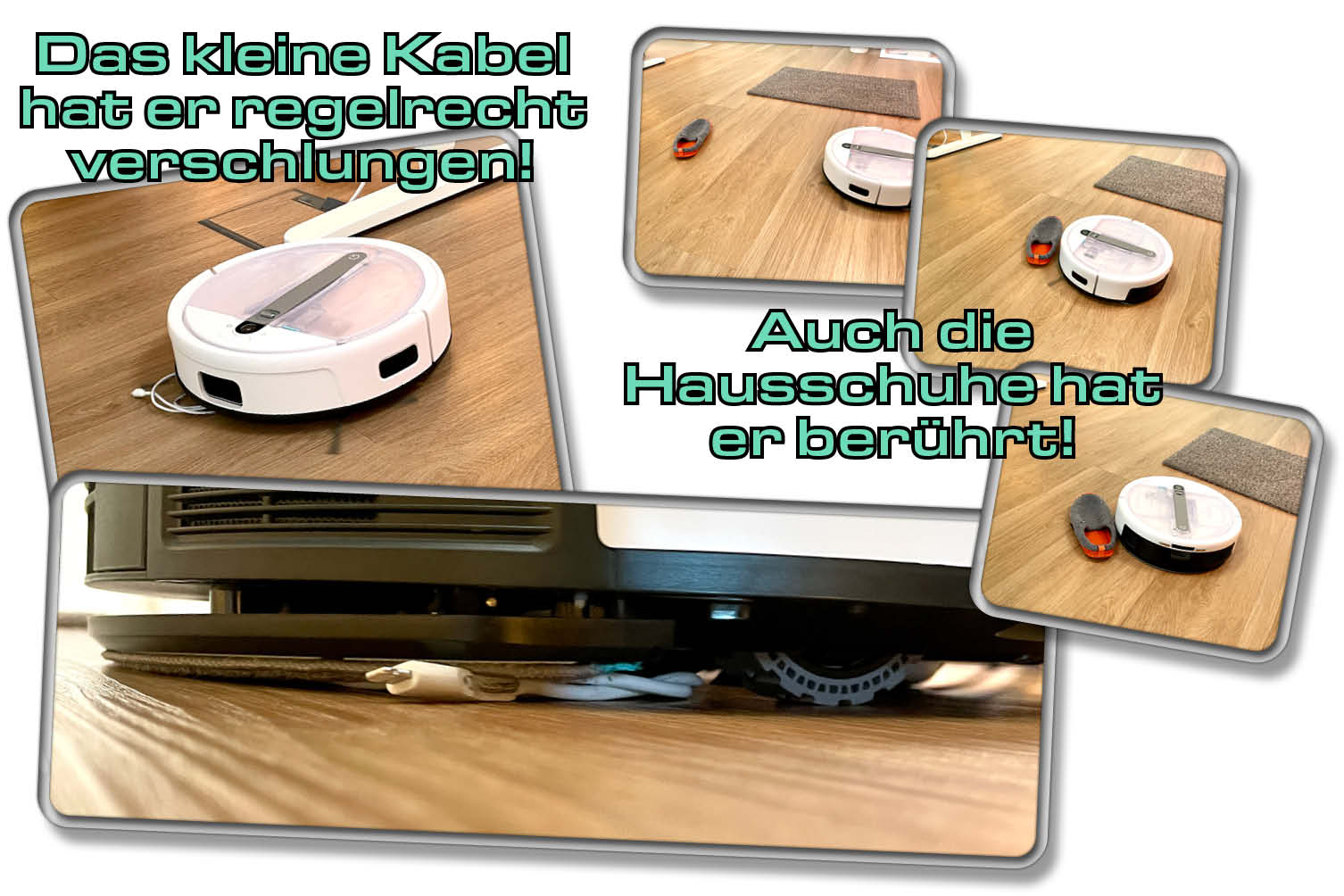 Der yeedi cube hat kaum mal halt vor zu kleinen herumliegenden Gegenständen gemacht, trotz Obstacle Avoidance