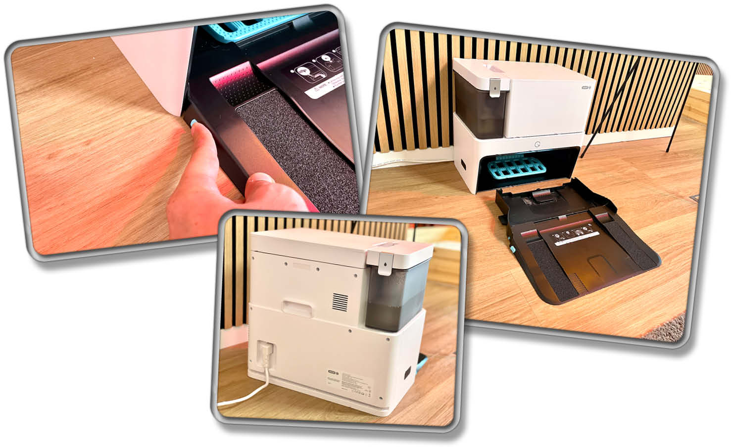 Die Waschschale lässt sich komplett aus der Station des yeedi cube entnehmen