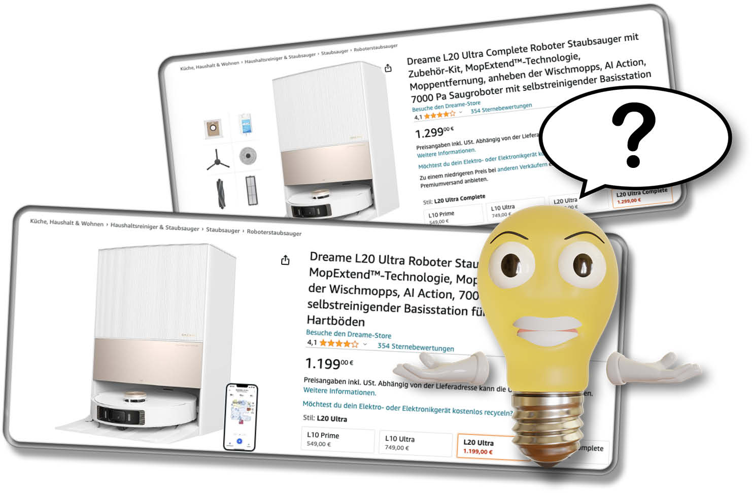 Dreame L20 Ultra Complete - Unterschiede