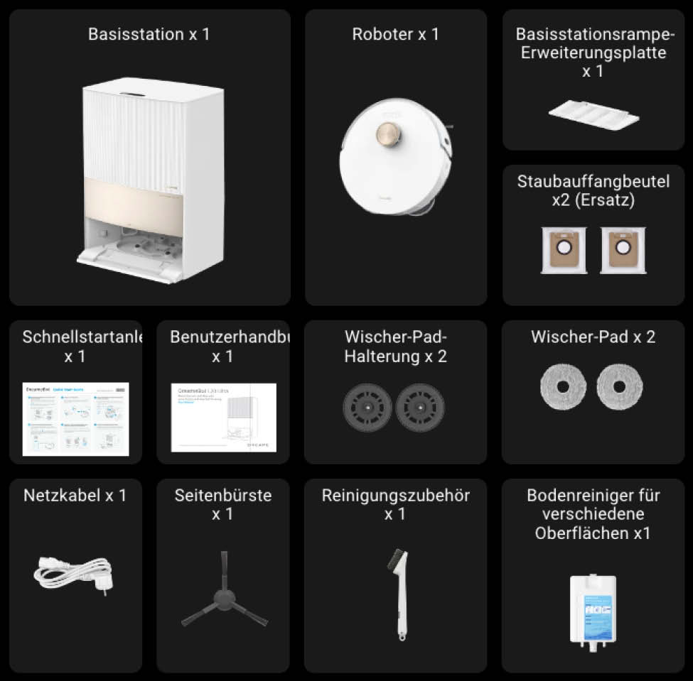 Dreame L20 Ultra Lieferumfang