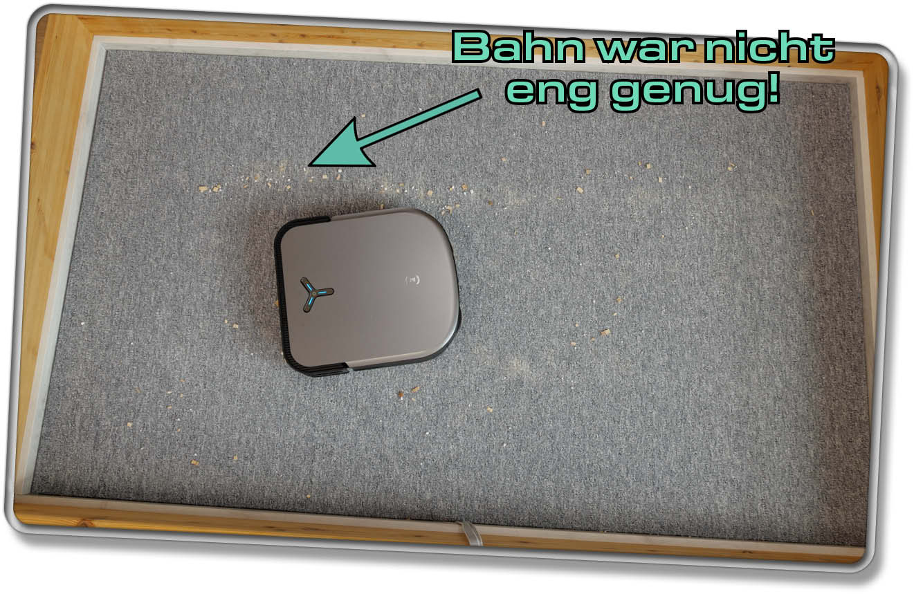 ECOVACS Deebot X2 Omni - Die gefahrenen Bahnen liegen zu weit auseinander
