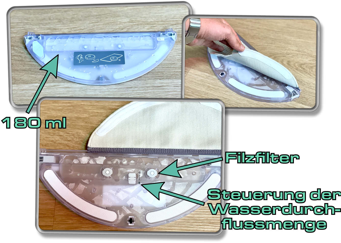 Roborock Q5 Pro - Der Wassertank ist nicht groß und hat auch nur eine passive Wischfunktion. Nicht mehr Stand der heutigen Technik