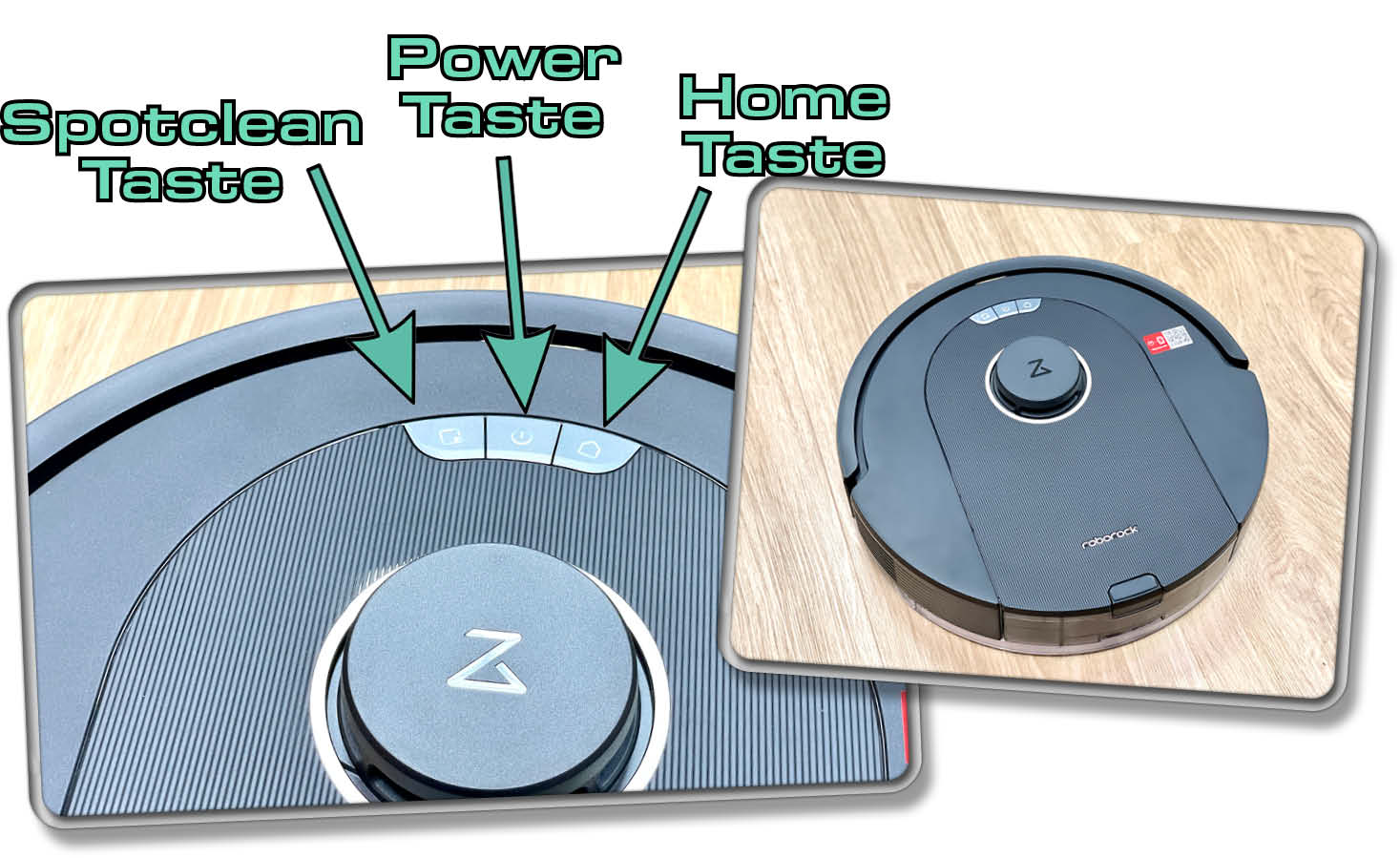 Roborock Q5 Pro - Über diese Tasten wird der Saugroboter manuell gesteuert