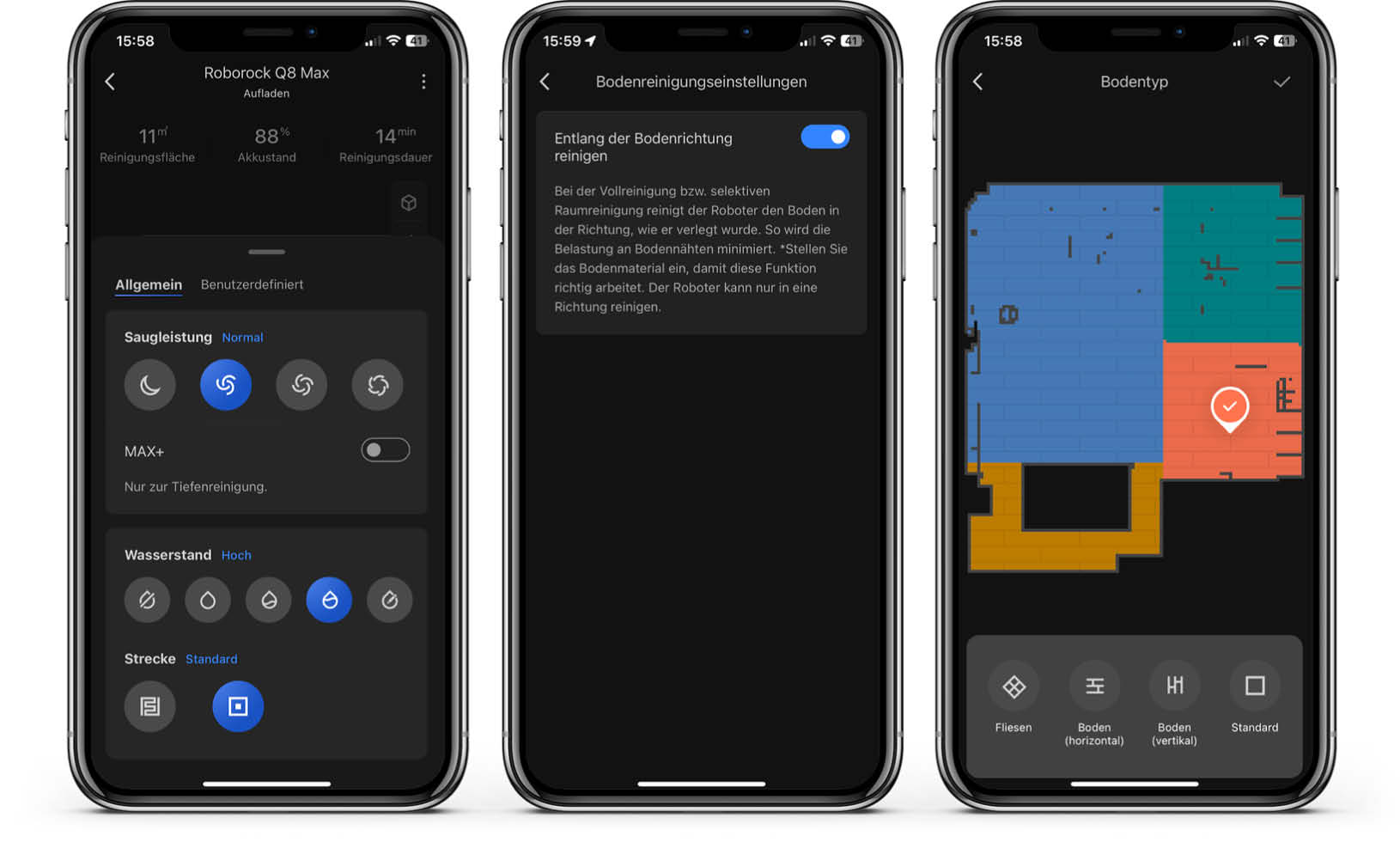 Roborock Q8 Max+ - App - Reinigung