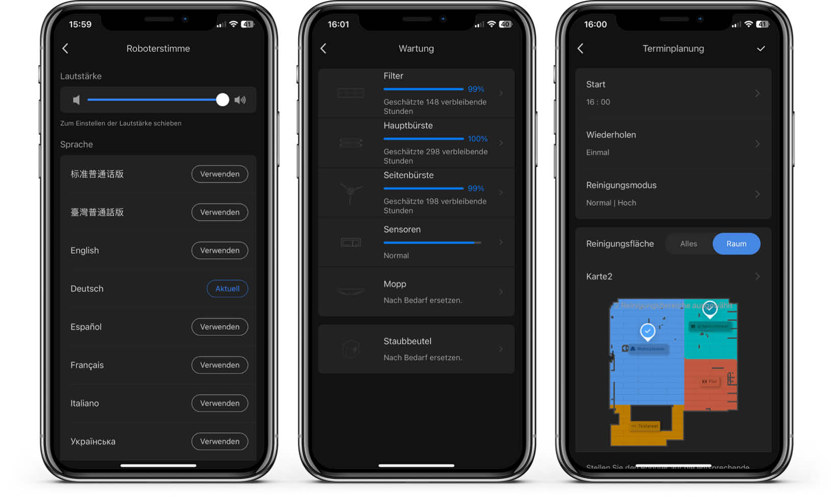Roborock Q8 Max+ - App - Weitere Einstellungen