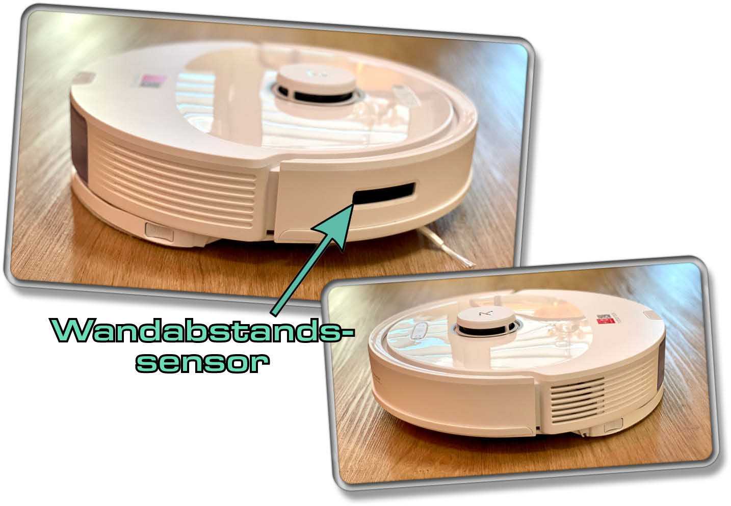 Roborock Q8 Max+ - Auf einer Seite befindet sich ein Wandabstandssensor