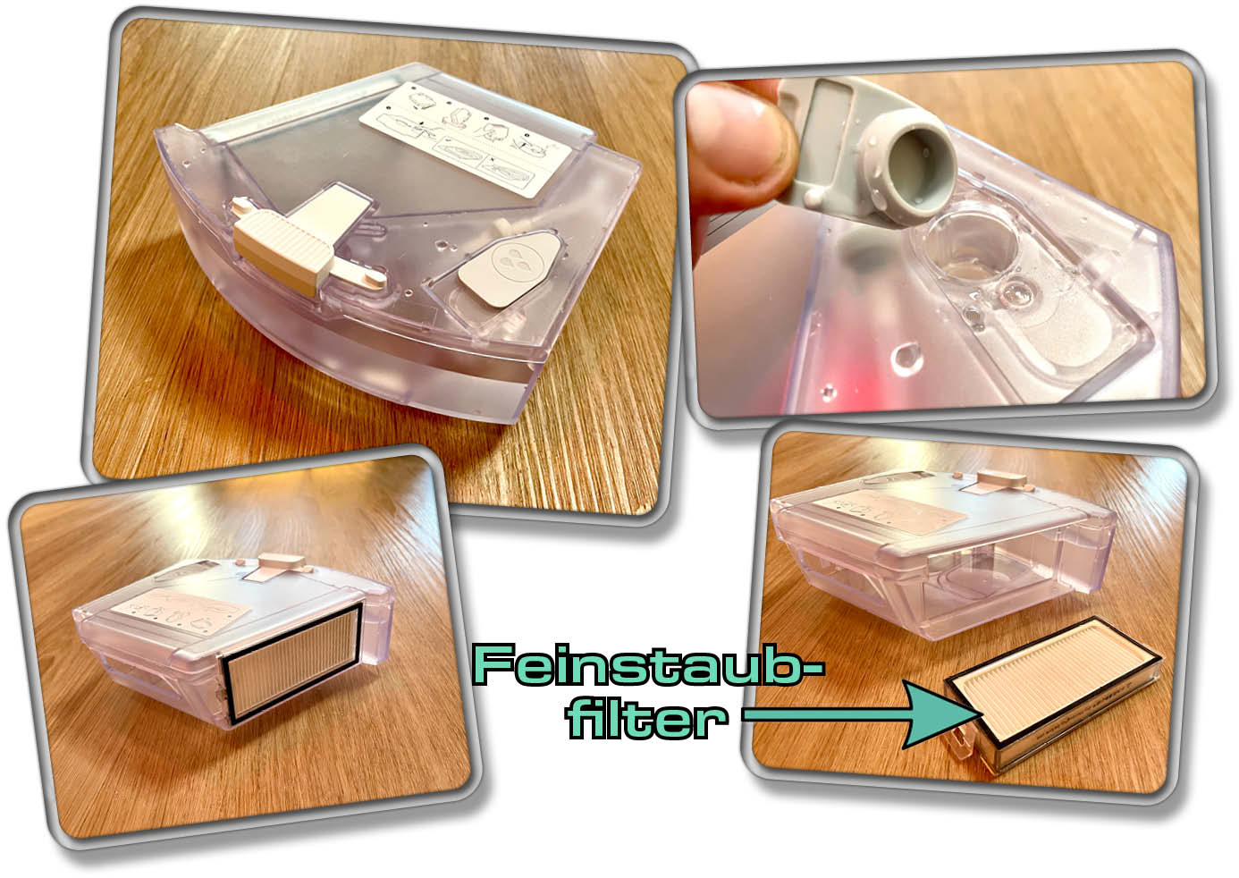 Roborock Q8 Max+ - Der Staubbehälter und der Wassertank sind in einem Kombitank vereint