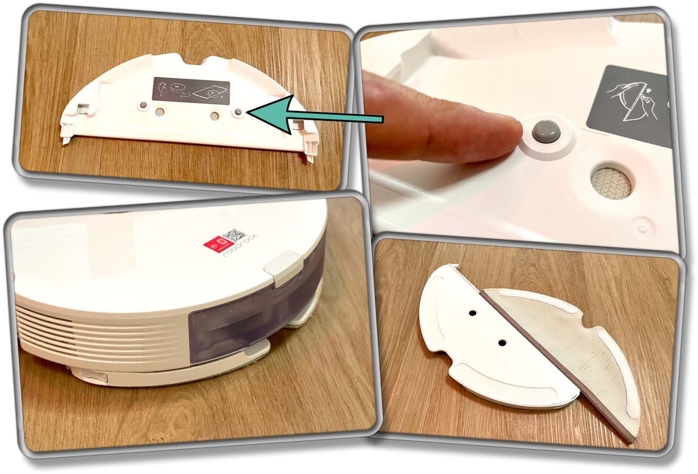 Roborock Q8 Max+ - Die Wischplatte hebt den Wischmopp mittels Klett