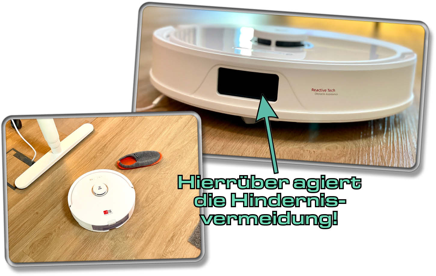 Roborock Q8 Max+ - Eine Obstacle Avoidance verhindert das Zusammenstoßen mit kleinen Objekten