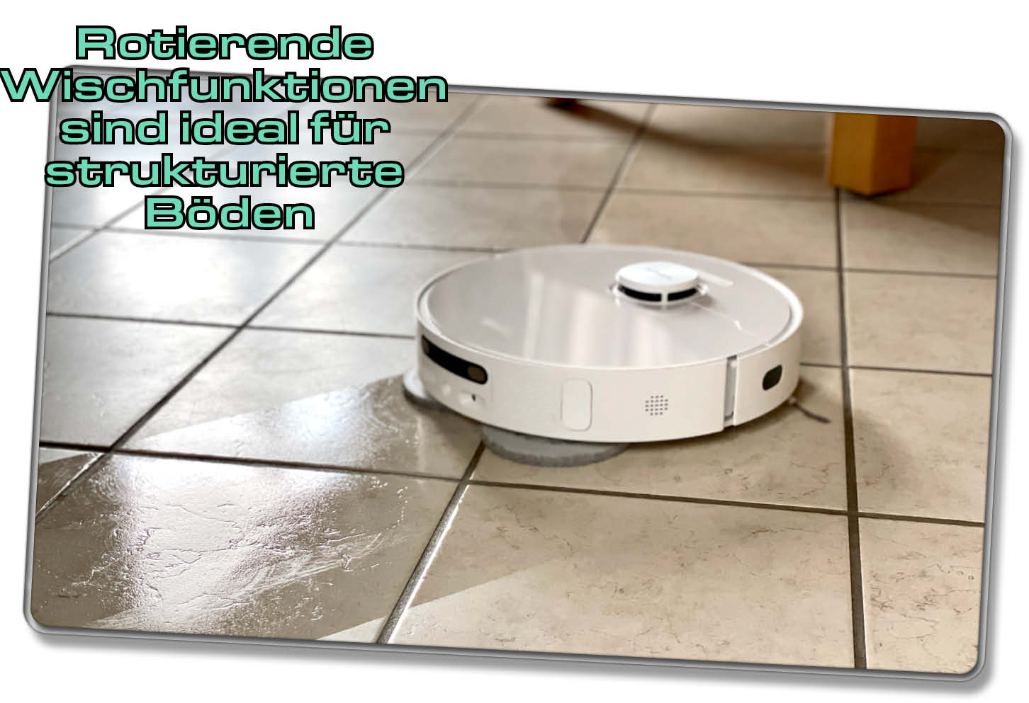 Die rotierende Wischfunktion kommt besonders gut in tiefe Fugen 