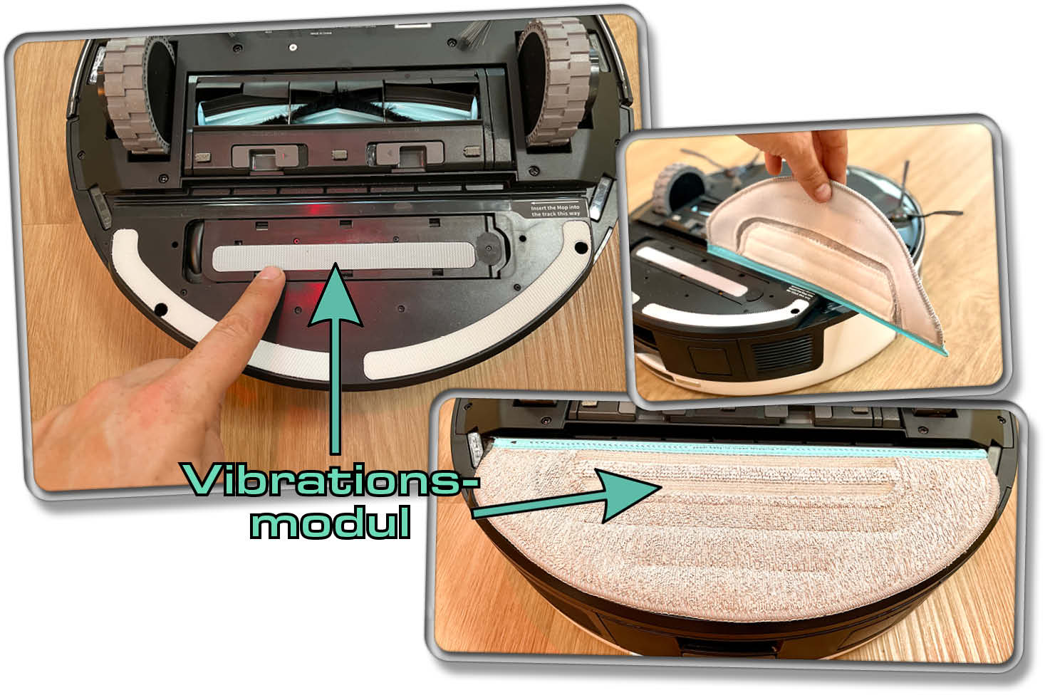 yeedi cube - Der Wischmopp ist abnehmbar, die Platte jedoch nicht