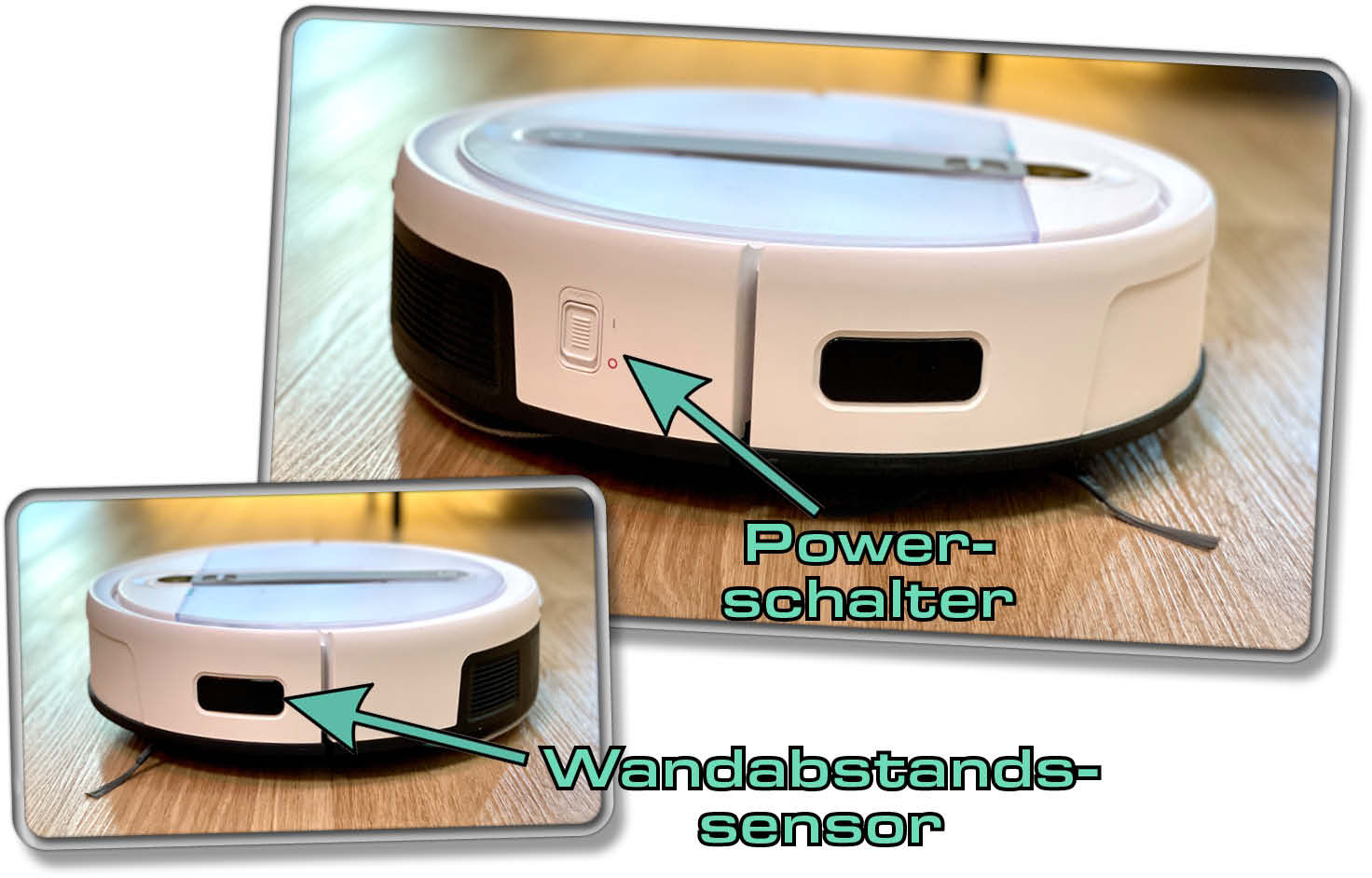 yeedi cube - Seitlich am Roboter findet man einen Powerschalter, der den Roboter komplett ausschalten kann.