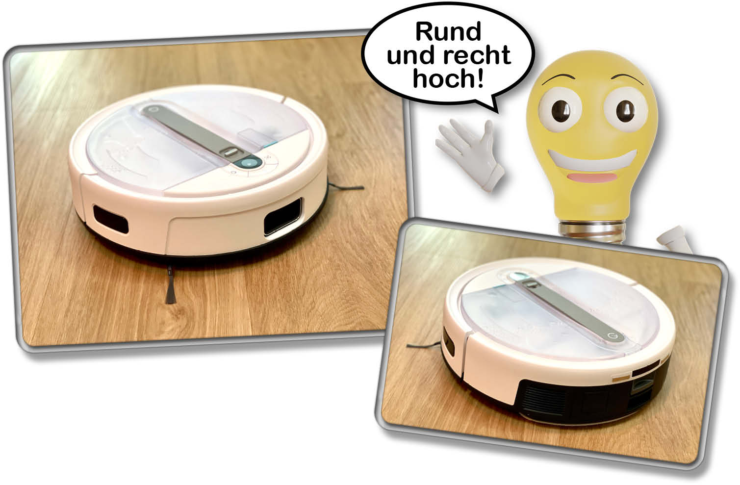 yeedi cube - Trotz fehlendem Laserturm ist er mit fast 10 cm ziemlich hoch gebaut.