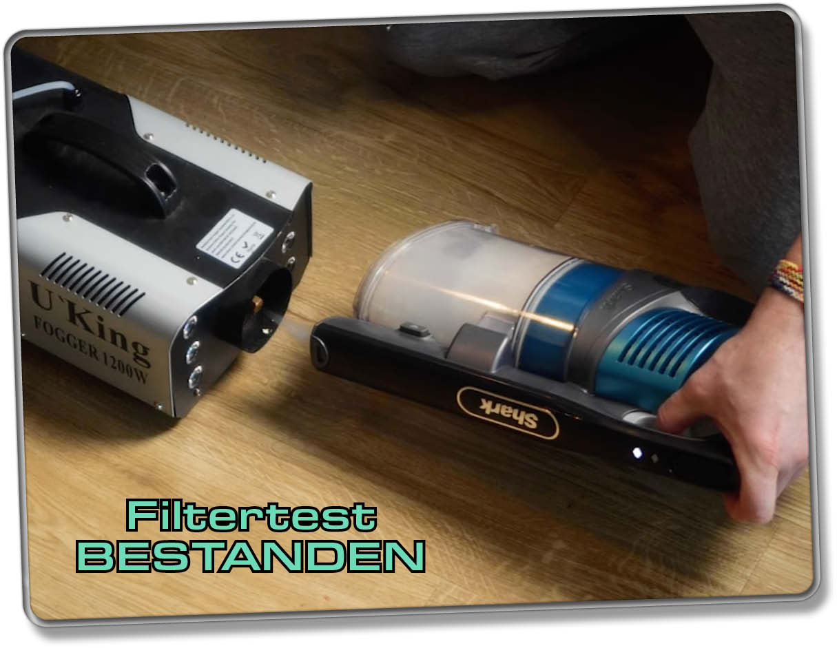 Der Shark Akkusauger hat den Filtertest bestanden
