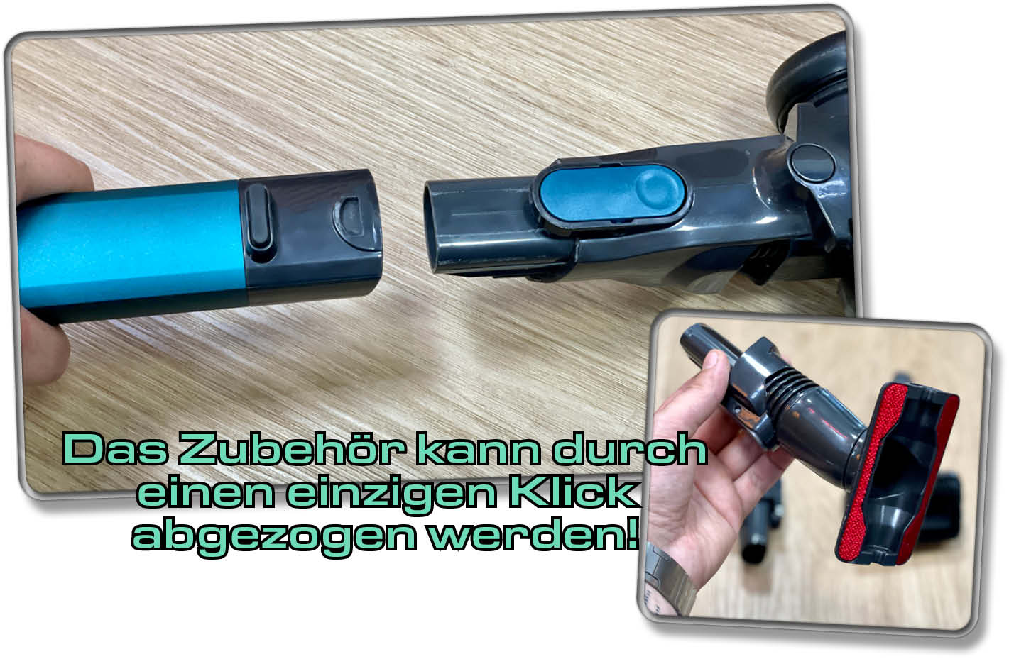 Der Shark Akkusauger verfügt über ein komfortables Stecksystem